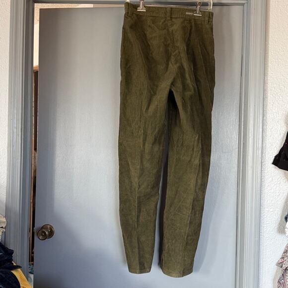 Vintage Woolrich High Rise Corduroy Trouser Pants Dark Ivy Green Women's sz 6 - Picture 1 of 6